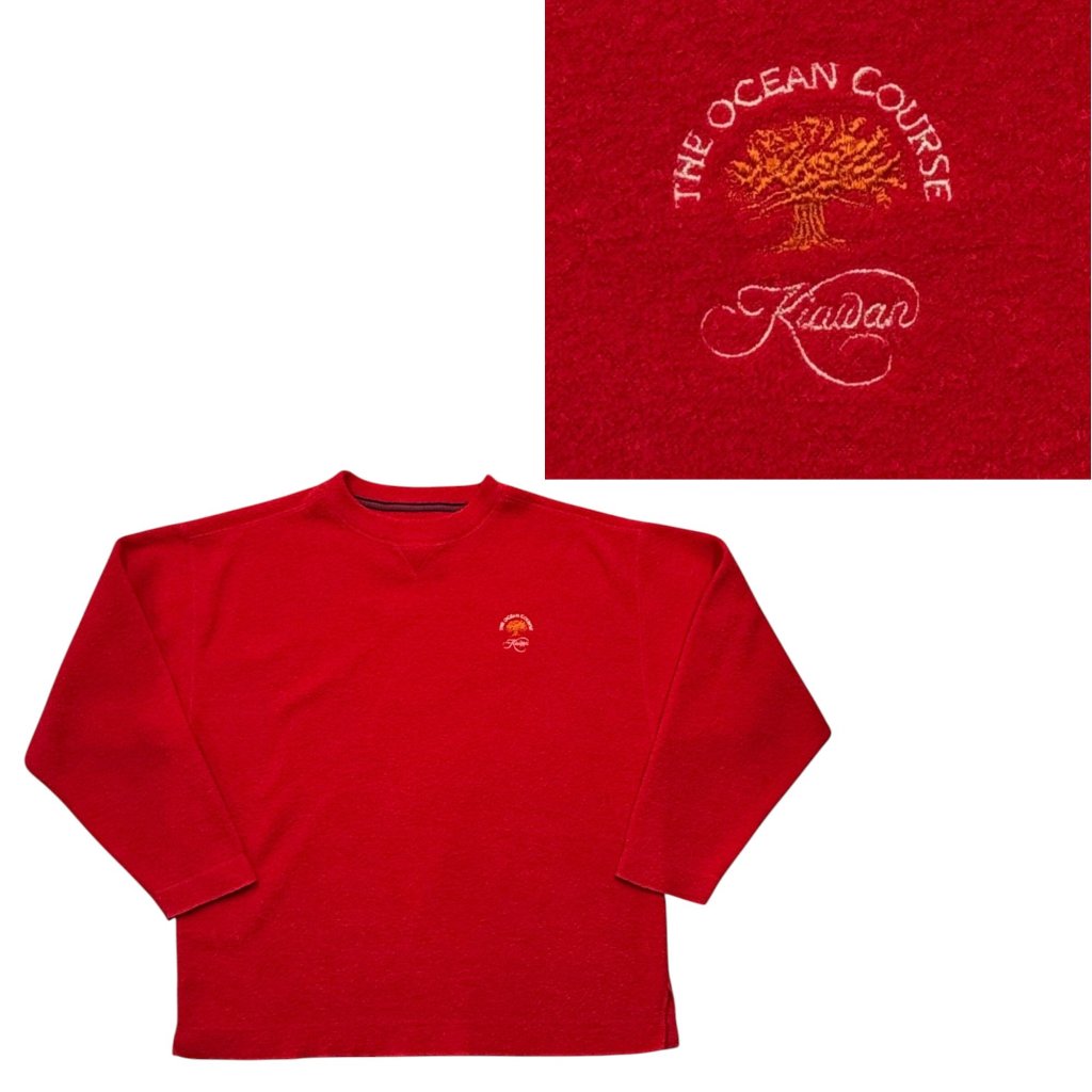 Vtg 90s Gear For Sports The Ocean Course Kiawah Red Fleece Mens M Golf Preppy